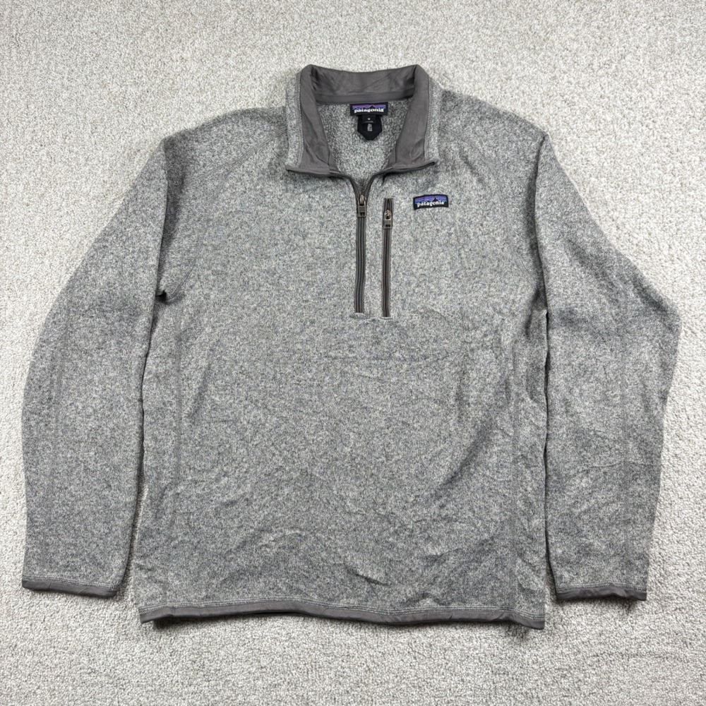 Patagonia Better Sweater 1/4 Zip Pullover Mens Size M Gray Fleece Jacket - Picture 2 of 9